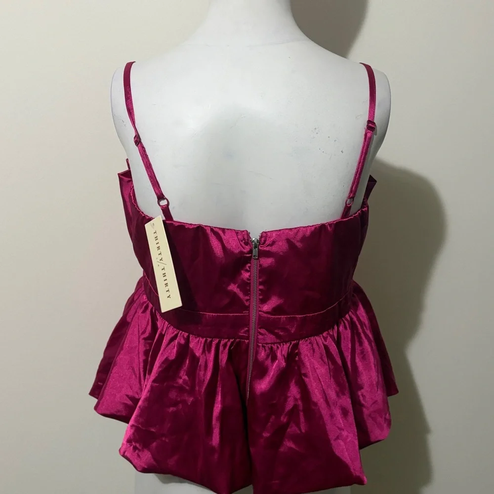 Thirty thirty Elegant Pink Satin Women's Top Size L New With Tag - Picture 3 of 9
